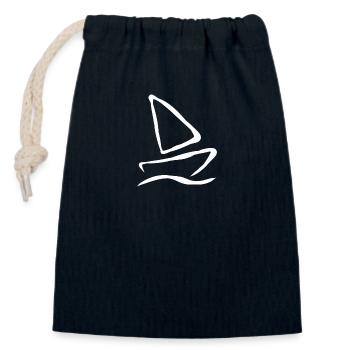 Boot Schiff Segeln Segler Segel Schiffe Geschenk - Closable cotton gift bag (14x20cm) - navy - Front