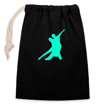 Tango de danse - Sac cadeau en coton avec cordon (14 x 20 cm) - noir - Devant