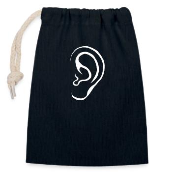 Ear listening gift - Closable cotton gift bag (14x20cm) - navy - Front