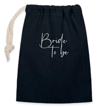Bride to be - Closable cotton gift bag (14x20cm) - navy - Front