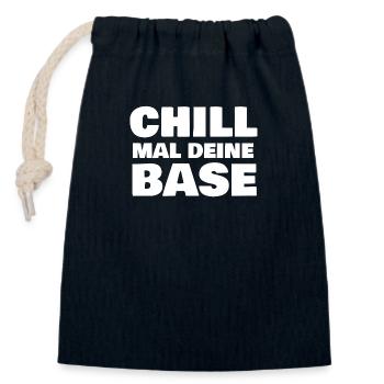 Chill mal deine Base - Verschließbarer Geschenkbeutel aus Baumwolle (14x20cm) - Navy - Vorne