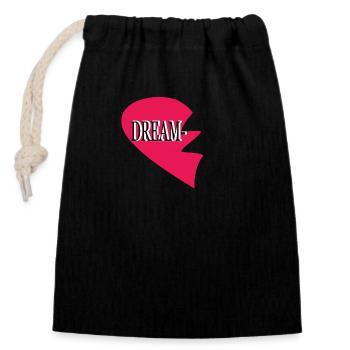 Dream Team Herz - Sac cadeau en coton avec cordon (14 x 20 cm) - noir - Devant
