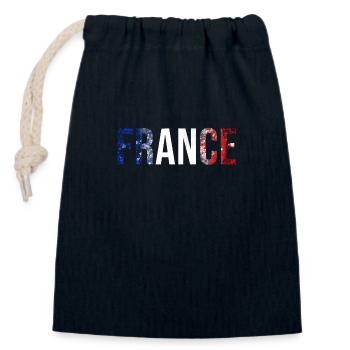 France europe flag blue white red flags - Closable cotton gift bag (14x20cm) - navy - Front