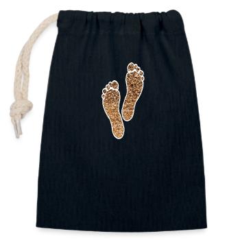 PLAGE DE SABLE PIEDS NUS - Sac cadeau en coton avec cordon (14 x 20 cm) - bleu marine - Devant