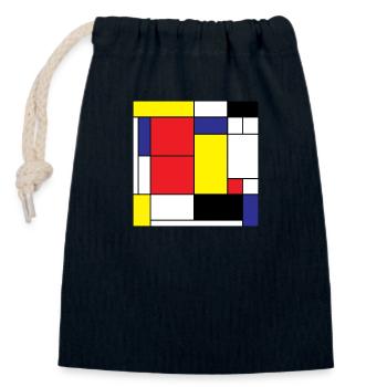 Idée cadeau vintage de symboles mathématiques art moderne - Sac cadeau en coton avec cordon (14 x 20 cm) - bleu marine - Devant