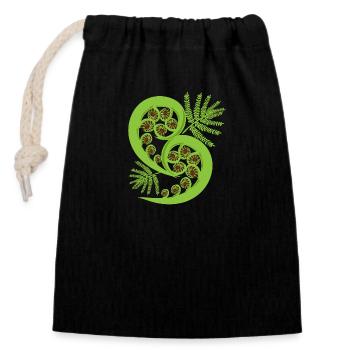 New Zealand Fern Koru Polynesian Tattoo-Geschenk - Verschließbarer Geschenkbeutel aus Baumwolle (14x20cm) - Schwarz - Vorne