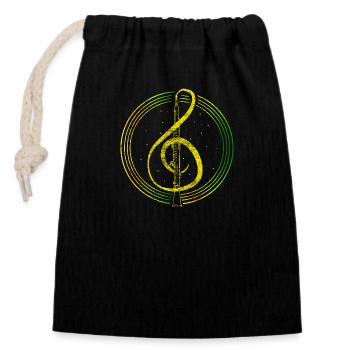 Oboe musician - Closable cotton gift bag (14x20cm) - black - Front