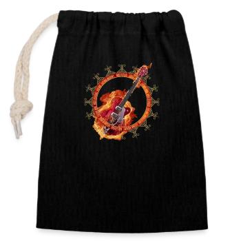 Rock festival music guitar - Closable cotton gift bag (14x20cm) - black - Front