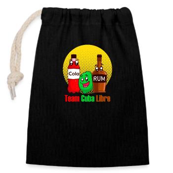 Team Cuba Libre Rum Cola Party Long Drink - Closable cotton gift bag (14x20cm) - black - Front