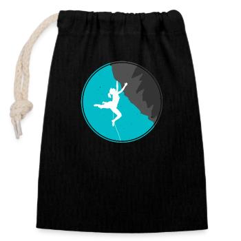 Climb - Closable cotton gift bag (14x20cm) - black - Front