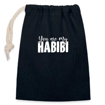 Habibis | Yallah-Habibi Habibo Arabisch Geschenke - Verschließbarer Geschenkbeutel aus Baumwolle (14x20cm) - Navy - Vorne