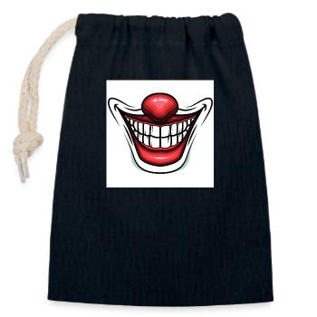 Clown Maske Gesichtsmaske Mund Zähne Clown Nase - Verschließbarer Geschenkbeutel aus Baumwolle (14x20cm) - Navy - Vorne
