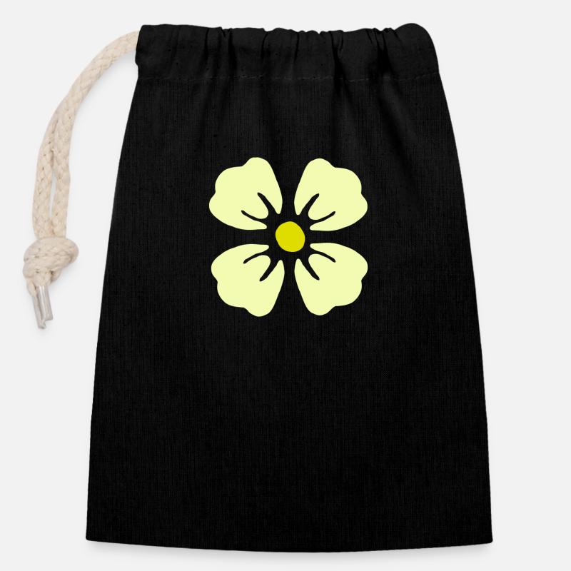 Fleur fleur jardin fleur jardin fleur plante - Sac cadeau en coton avec cordon (14 x 20 cm) - noir
