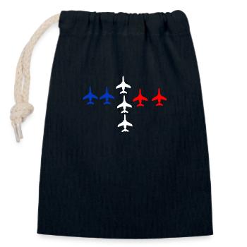 Patrouille de France meeting aérien armée de l'air - Sac cadeau en coton avec cordon (14 x 20 cm) - bleu marine - Devant