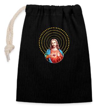 Jesus Christ Messiah gift idea Christmas - Closable cotton gift bag (14x20cm) - black - Front