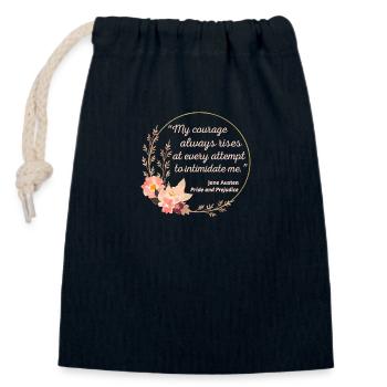 Stolz und Vorurteil Zitat I - Süßer Stil - Verschließbarer Geschenkbeutel aus Baumwolle (14x20cm) - Navy - Vorne