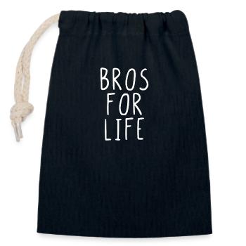 Bros for life - Closable cotton gift bag (14x20cm) - navy - Front