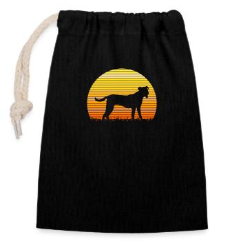 Bardino majorero chien race soleil silhouette - Sac cadeau en coton avec cordon (14 x 20 cm) - noir - Devant