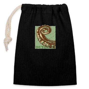 Octopus tentacles, octopus squid diver - Closable cotton gift bag (14x20cm) - black - Front