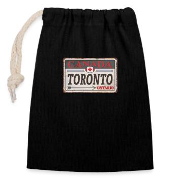 Toronto Plate - Verschließbarer Geschenkbeutel aus Baumwolle (14x20cm) - Schwarz - Vorne