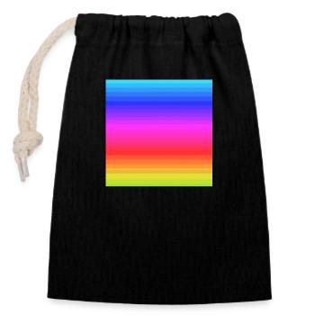 Rainbow stripes pattern background - Closable cotton gift bag (14x20cm) - black - Front