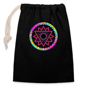 LSD Acid Wheel - Closable cotton gift bag (14x20cm) - black - Front