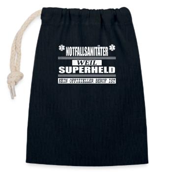 Notfallsanitäter Geschenk Superheld Notfall Humor - Verschließbarer Geschenkbeutel aus Baumwolle (14x20cm) - Navy - Vorne