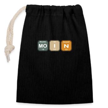Tableau périodique de voeux nord-allemand Moin Retro - Sac cadeau en coton avec cordon (14 x 20 cm) - noir - Devant