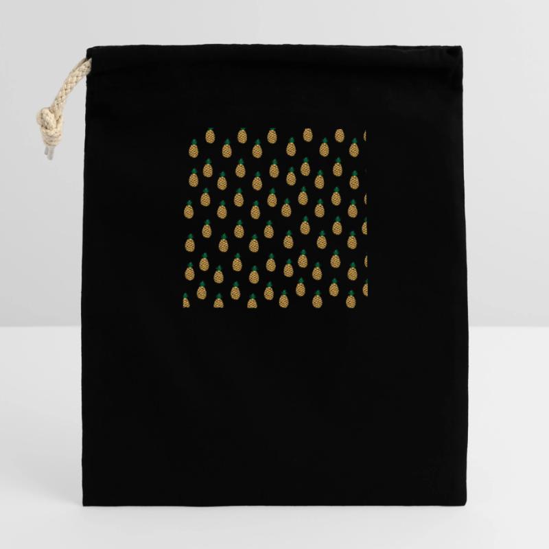 Pineapples Pattern, Tropical Fruit Lover Gift Closable cotton gift bag (14x20cm)
