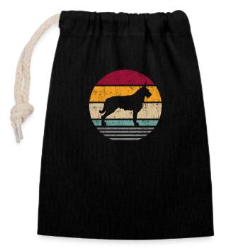 Berger Picard Vintage Retro Grunge Silhouette - Verschließbarer Geschenkbeutel aus Baumwolle (14x20cm) - Schwarz - Vorne