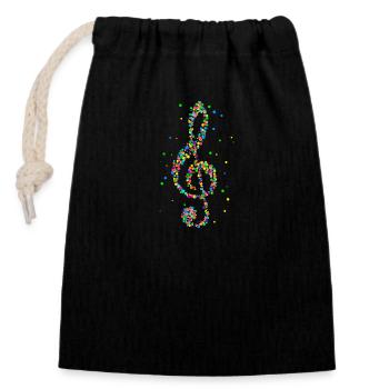 Musician treble clef clef music - Closable cotton gift bag (14x20cm) - black - Front