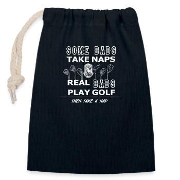 Golf dad, best dad dad, nap golfer FUN - Closable cotton gift bag (14x20cm) - navy - Front