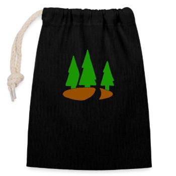 Nadelbaum Weihnachtsbaum Tannenbaum Wald Tanne - Verschließbarer Geschenkbeutel aus Baumwolle (14x20cm) - Schwarz - Vorne