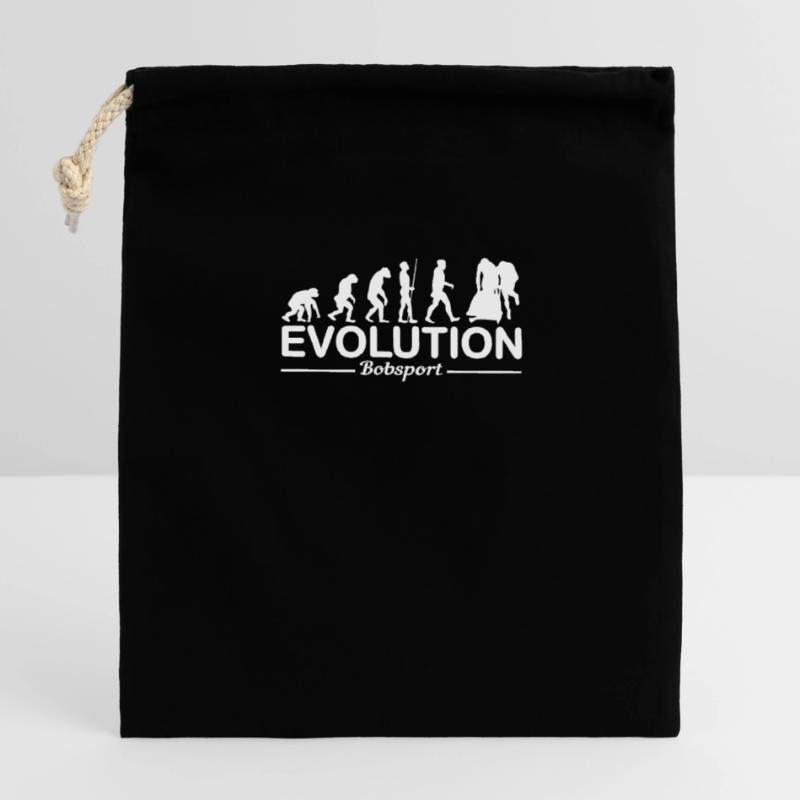 Bobsleigh Evolution Drôle Sac cadeau en coton avec cordon (14 x 20 cm)