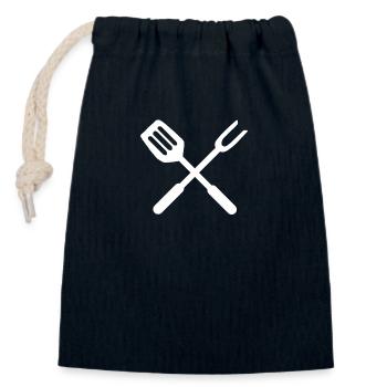 Grillzange Grillen Grill Grillbesteck Geschenk - Verschließbarer Geschenkbeutel aus Baumwolle (14x20cm) - Navy - Vorne