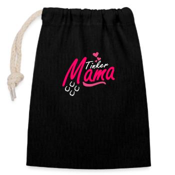 Tinker horse pony maman pour cavalier - Sac cadeau en coton avec cordon (14 x 20 cm) - noir - Devant