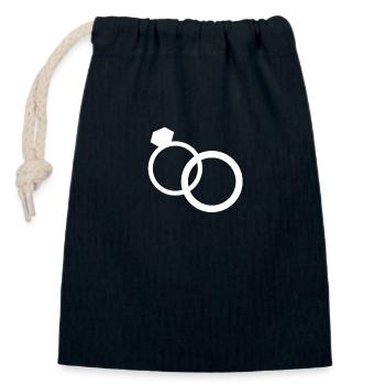 Anneaux de mariage alliances mariage bague de mariage - Sac cadeau en coton avec cordon (14 x 20 cm) - bleu marine - Devant