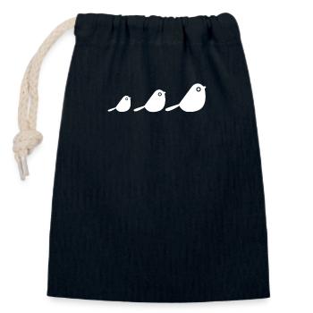 Birds - Closable cotton gift bag (14x20cm) - navy - Front