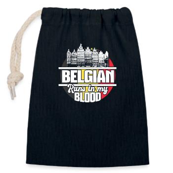 Belgien Stolz Geschenk - Verschließbarer Geschenkbeutel aus Baumwolle (14x20cm) - Navy - Vorne