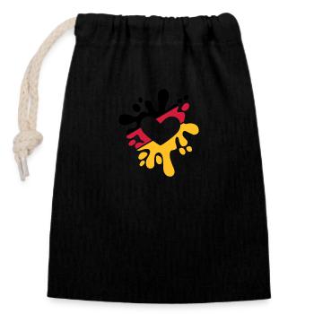 Germany love - Closable cotton gift bag (14x20cm) - black - Front