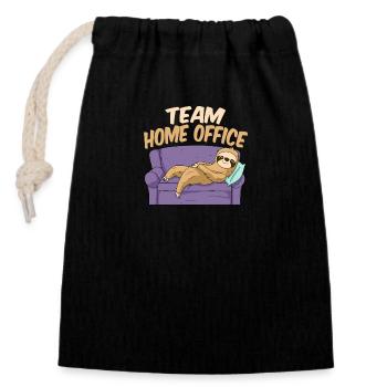 Team home office office home office saying office joke - Closable cotton gift bag (14x20cm) - black - Front