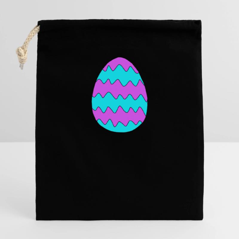 Easter egg colorful gift Easter Easter egg Closable cotton gift bag (14x20cm)