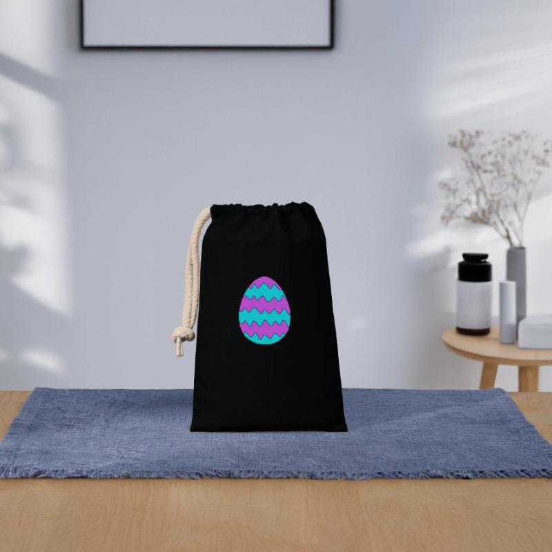Easter egg colorful gift Easter Easter egg Closable cotton gift bag (14x20cm)