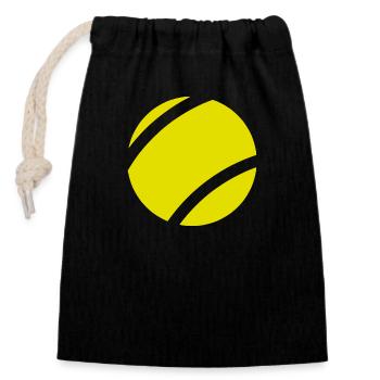 Tennisball Tennis Tennisspieler Tennisliebhaber - Verschließbarer Geschenkbeutel aus Baumwolle (14x20cm) - Schwarz - Vorne