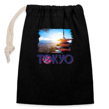 Tokyo Tokyo Japan Asia Pagoda Mountain Mountain - Closable cotton gift bag (14x20cm) - black - Front