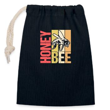 Abeilles Bien-être animal Cadeau - Sac cadeau en coton avec cordon (14 x 20 cm) - bleu marine - Devant