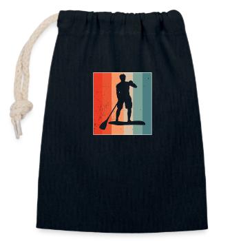 Stand Up Paddeln, Stand Up Paddle SUP, Board Sport - Verschließbarer Geschenkbeutel aus Baumwolle (14x20cm) - Navy - Vorne