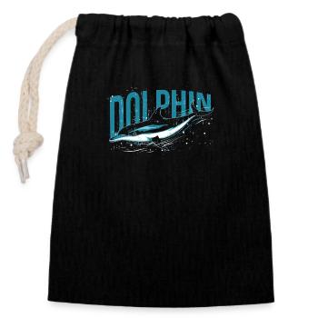 Dauphins Plongée Nautique Wal Maritim, Dauphins - Sac cadeau en coton avec cordon (14 x 20 cm) - noir - Devant