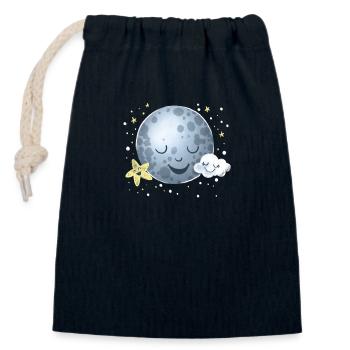 The Moon And Stars - Closable cotton gift bag (14x20cm) - navy - Front