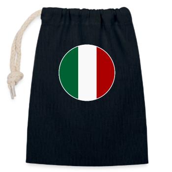 Italy flag round - Closable cotton gift bag (14x20cm) - navy - Front